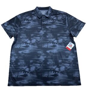 NWT Reebok GOLF Polo Shirt/‎ Men's (2XL) Black Urban Camo Polyester NWT